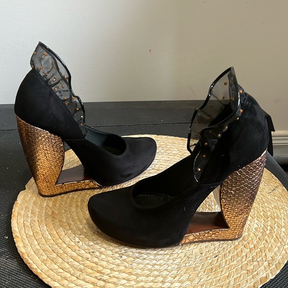 Marc Jacobs Vintage Coquette Girl Wedge Shoes Size 37 - Picture 11 of 15